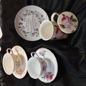 Lot of pink flower Porcelain.